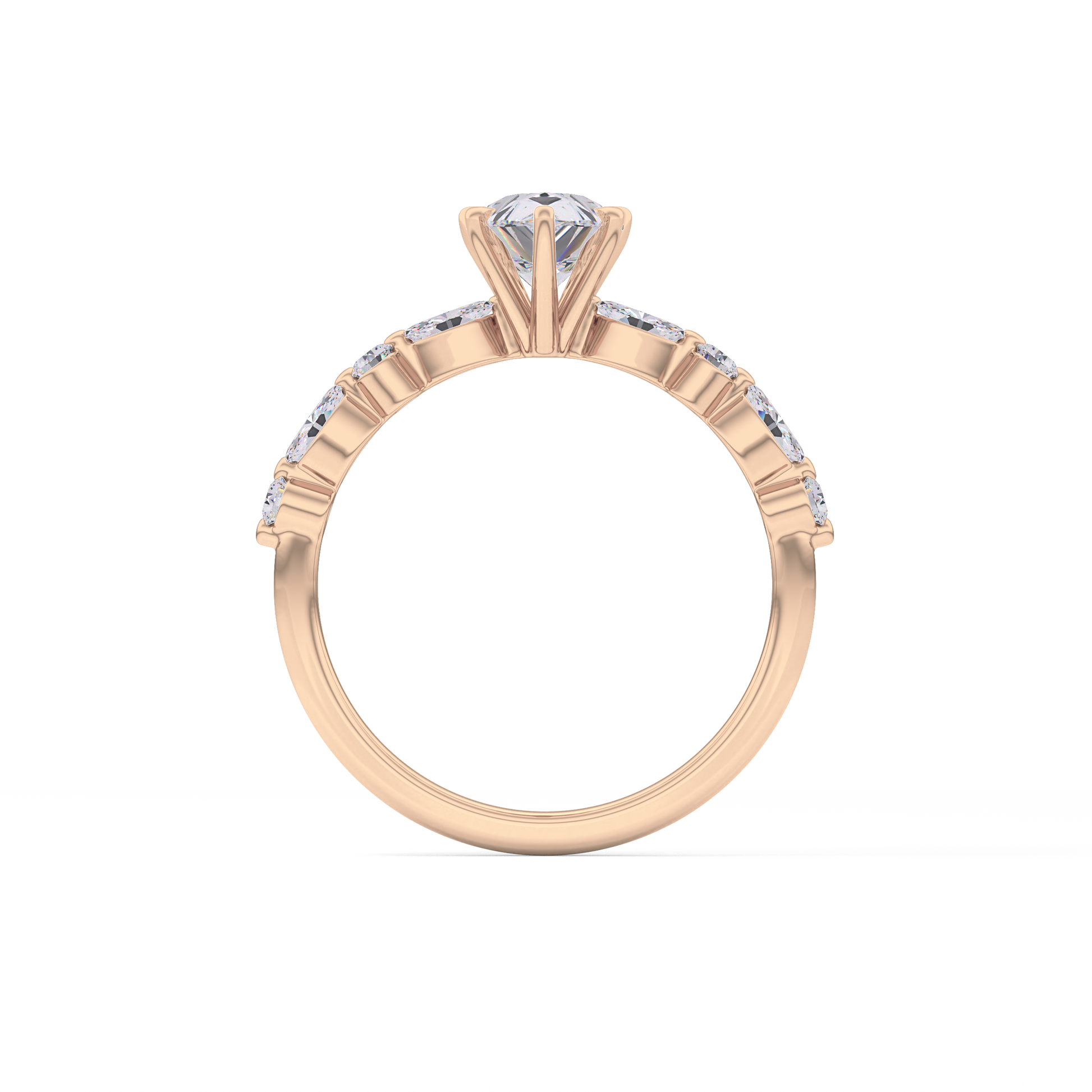 Pear Pave Lab Grown Diamond Engagement Ring