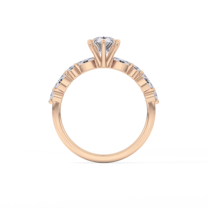 Pear Pave Lab Grown Diamond Engagement Ring