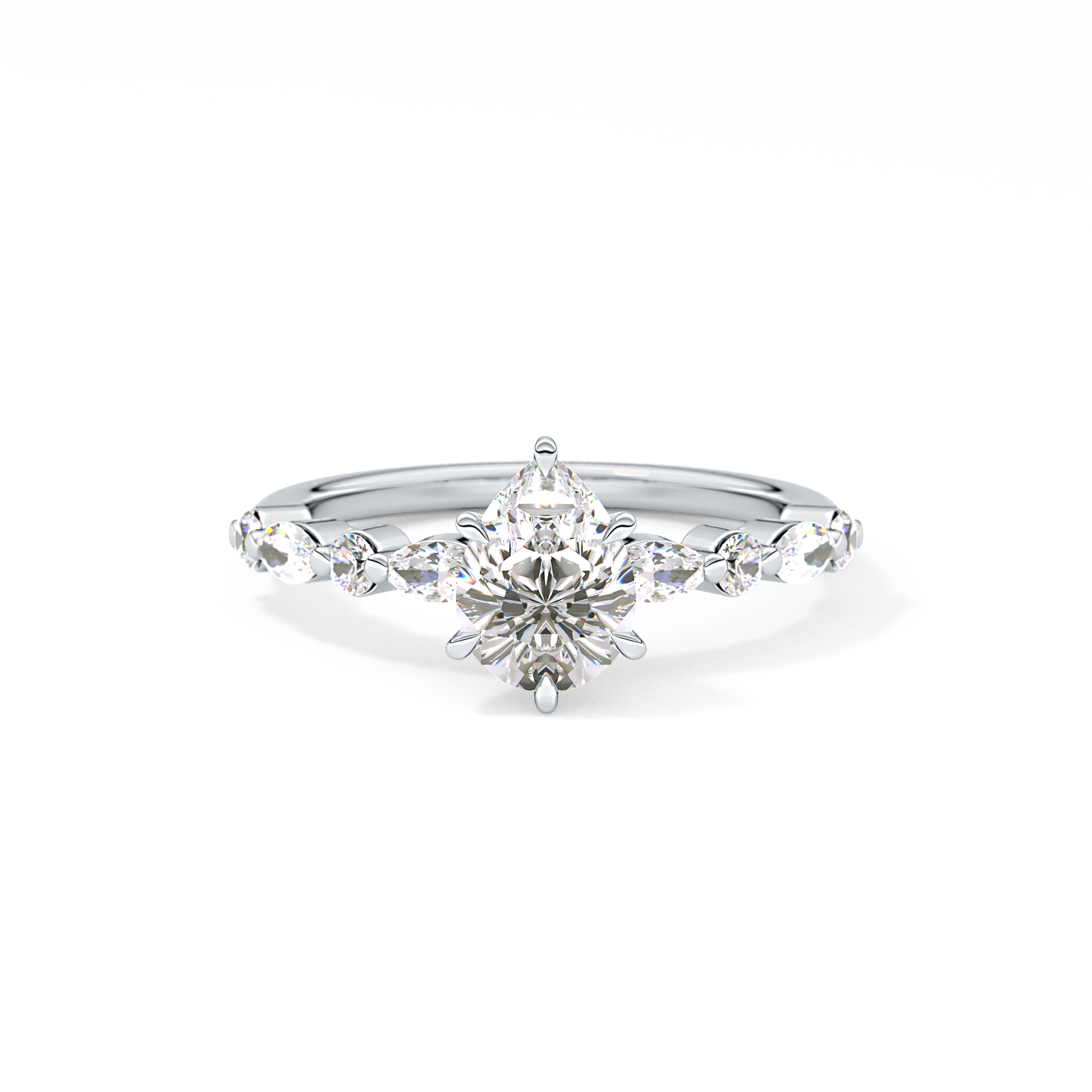 Pear Pave Lab Grown Diamond Engagement Ring