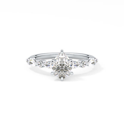 Pear Pave Lab Grown Diamond Engagement Ring