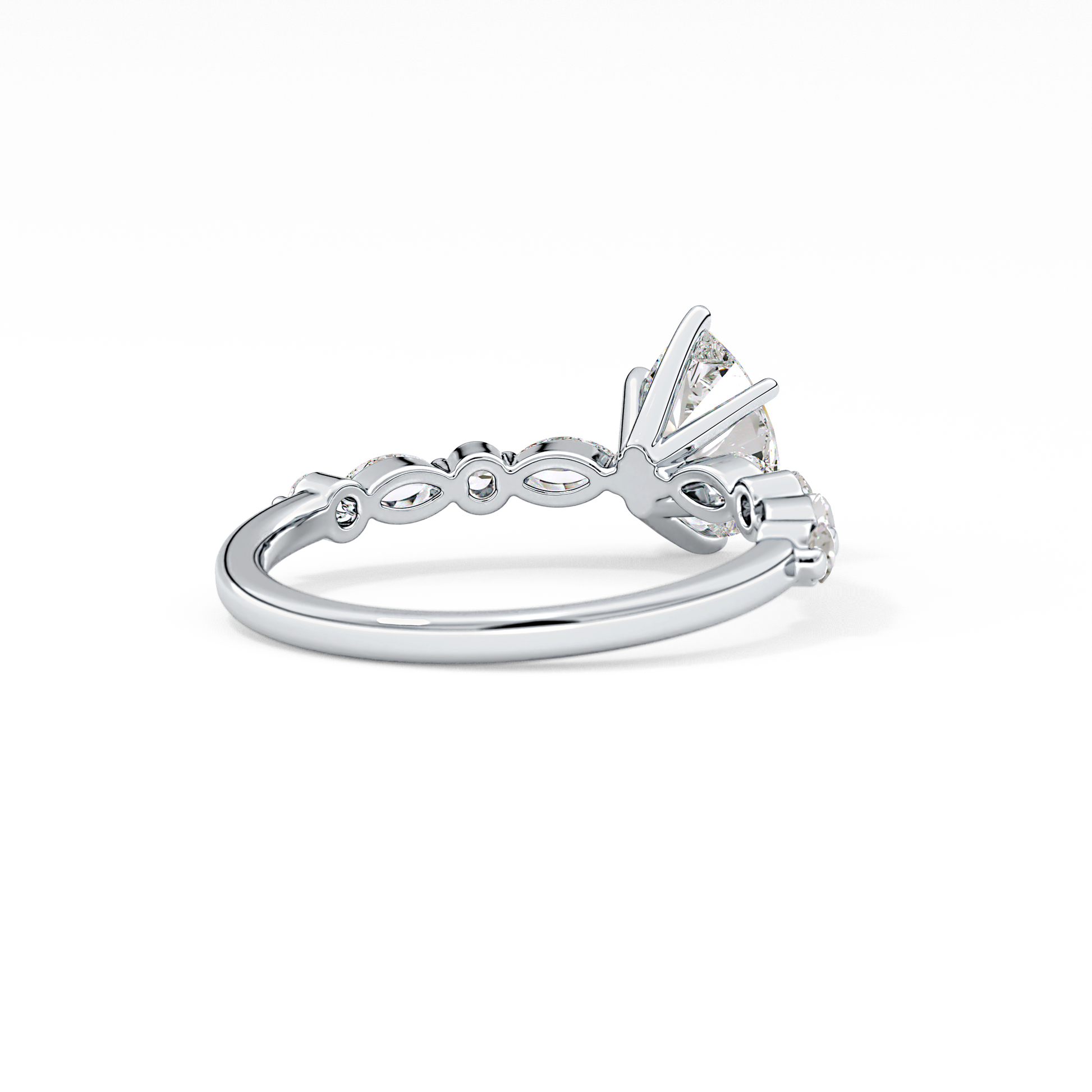 Pear Pave Lab Grown Diamond Engagement Ring