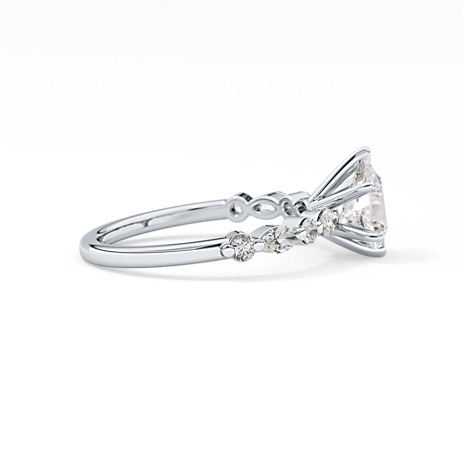 Pear Pave Lab Grown Diamond Engagement Ring