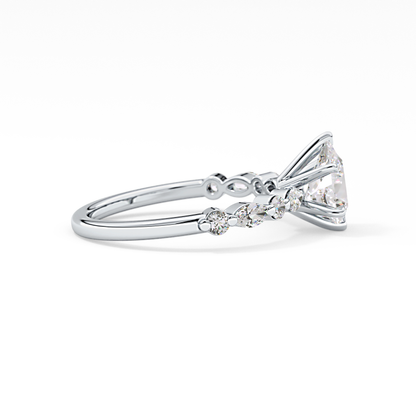 Pear Pave Lab Grown Diamond Engagement Ring