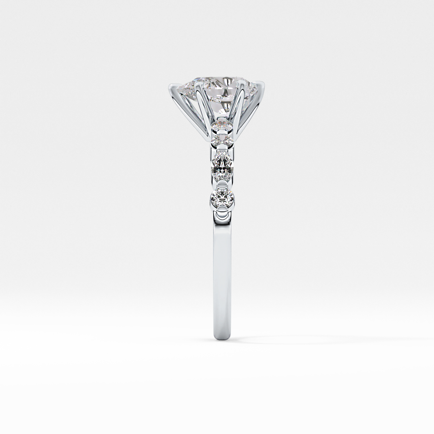 Pear Pave Lab Grown Diamond Engagement Ring
