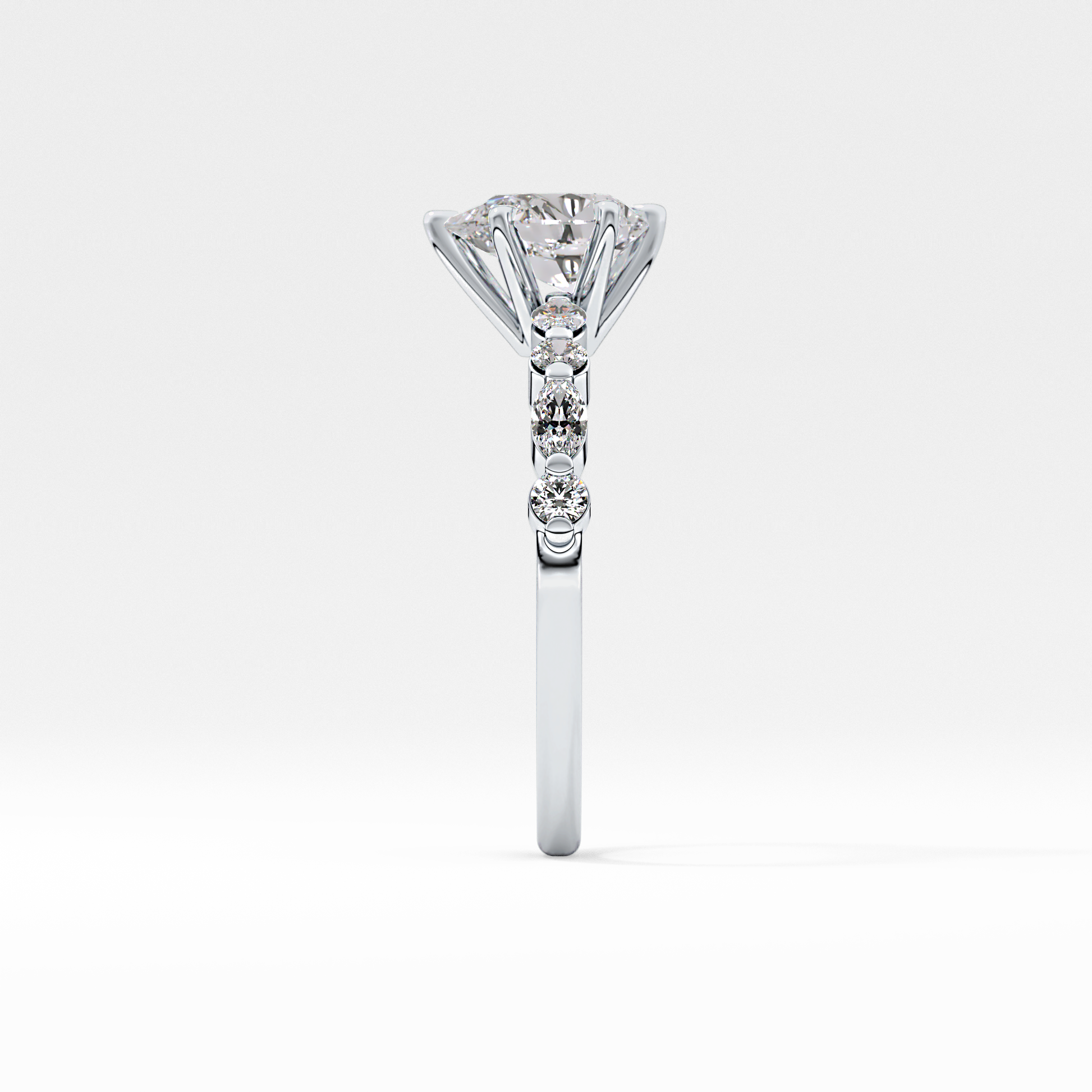 Pear Pave Lab Grown Diamond Engagement Ring
