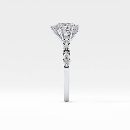 Pear Pave Lab Grown Diamond Engagement Ring