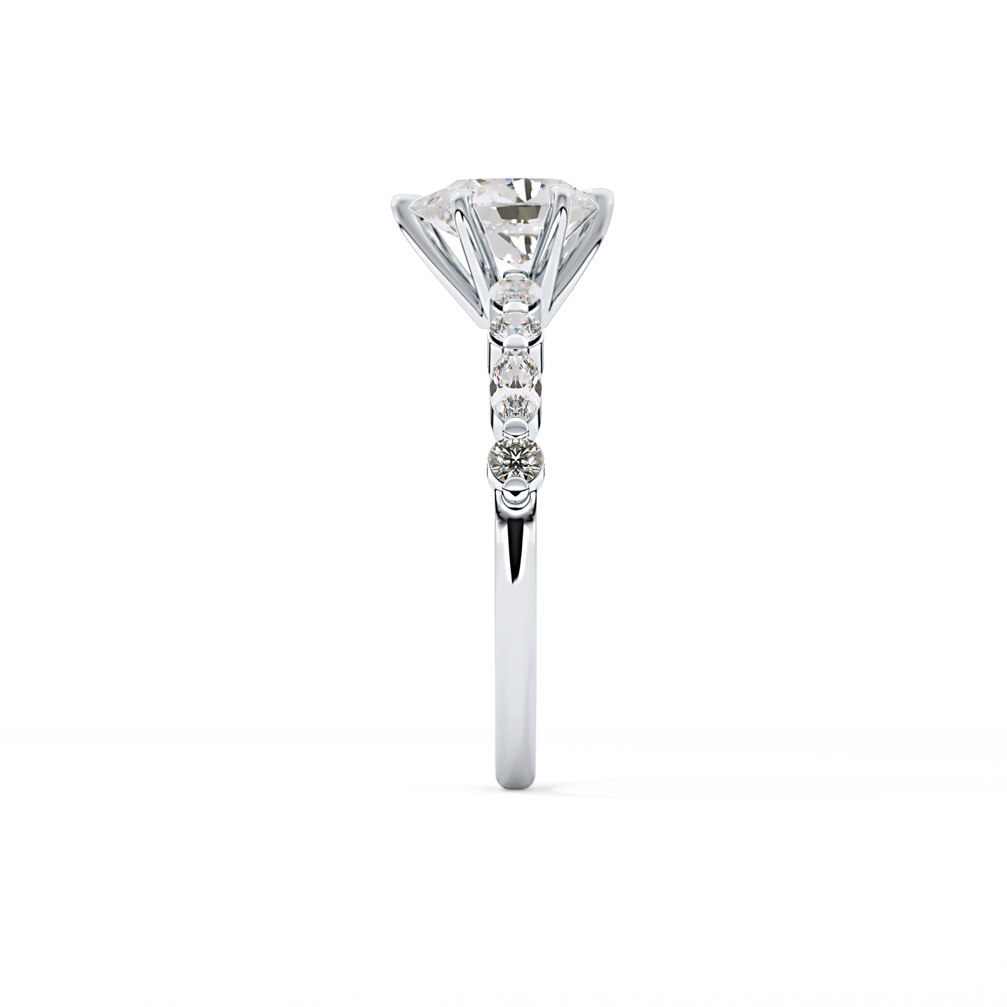 Pear Pave Lab Grown Diamond Engagement Ring