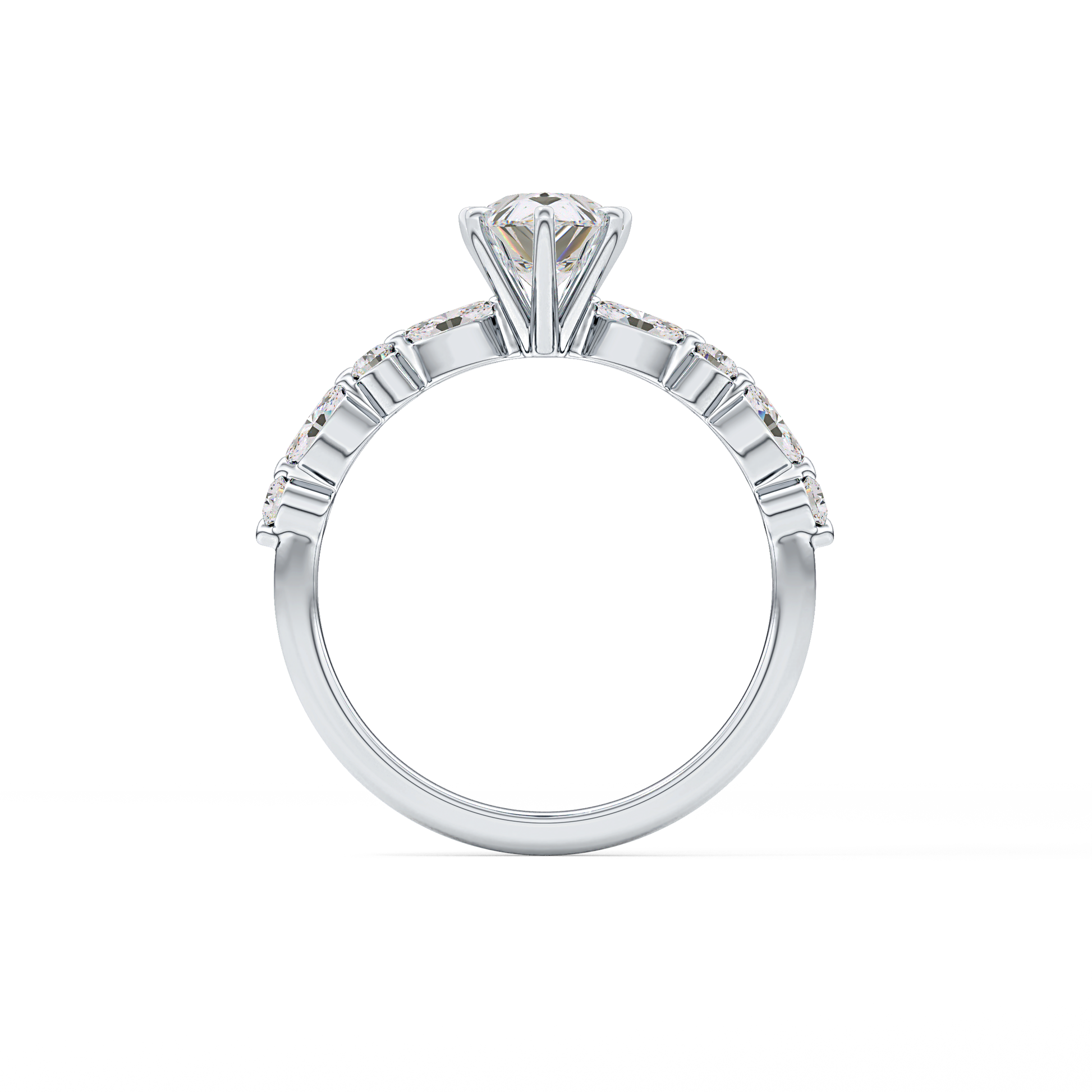Pear Pave Lab Grown Diamond Engagement Ring