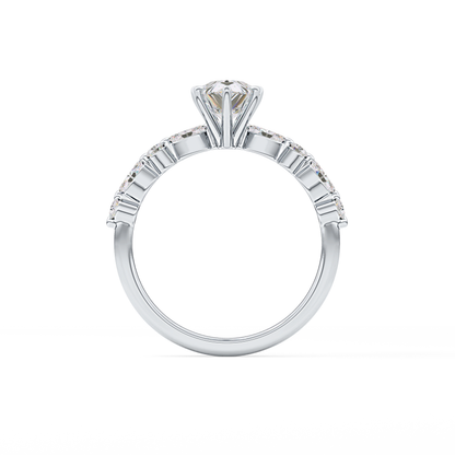 Pear Pave Lab Grown Diamond Engagement Ring