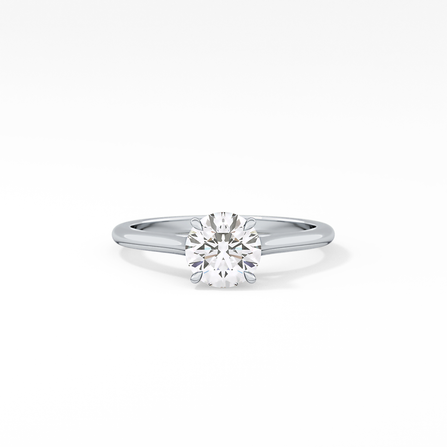 Princess Solitaire Cathedral Lab Grown Diamond Engagement Ring