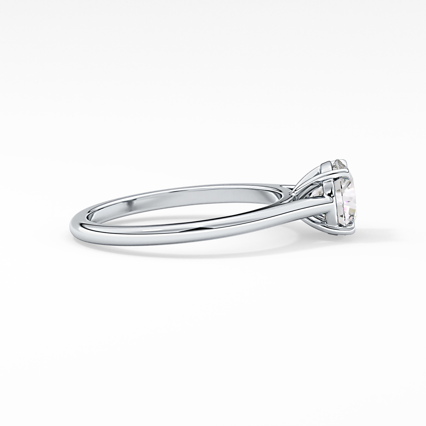 Princess Solitaire Cathedral Lab Grown Diamond Engagement Ring