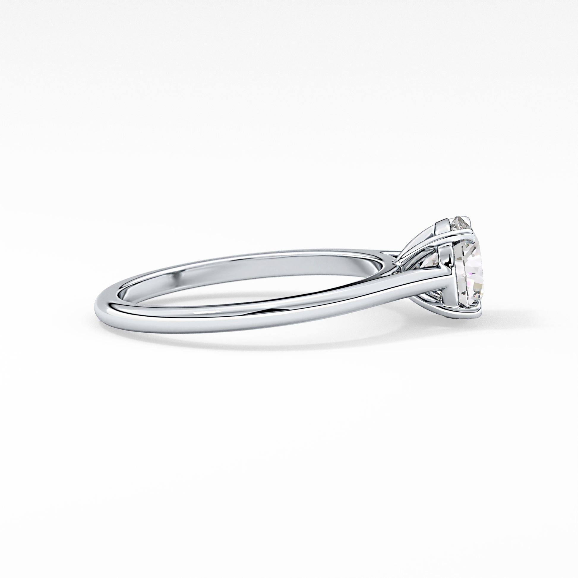 Princess Solitaire Cathedral Lab Grown Diamond Engagement Ring