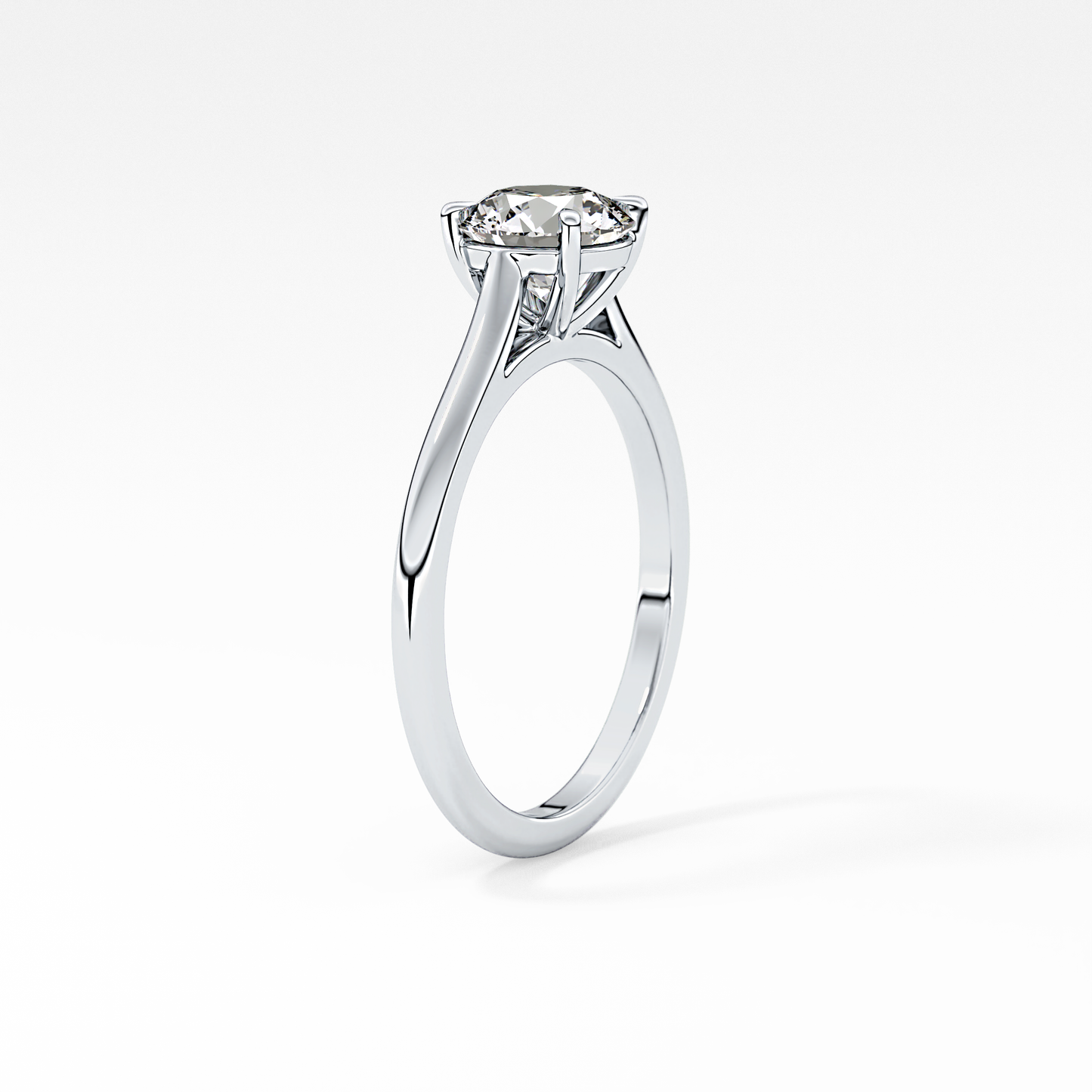 Princess Solitaire Cathedral Lab Grown Diamond Engagement Ring