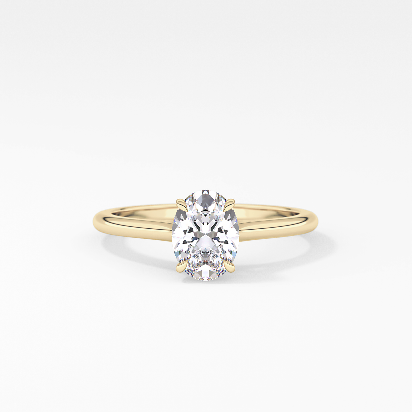 Oval Solitaire Cathedral Lab Grown Diamond Engagement Ring
