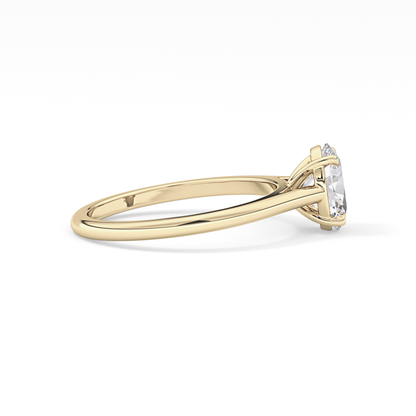 Oval Solitaire Cathedral Lab Grown Diamond Engagement Ring