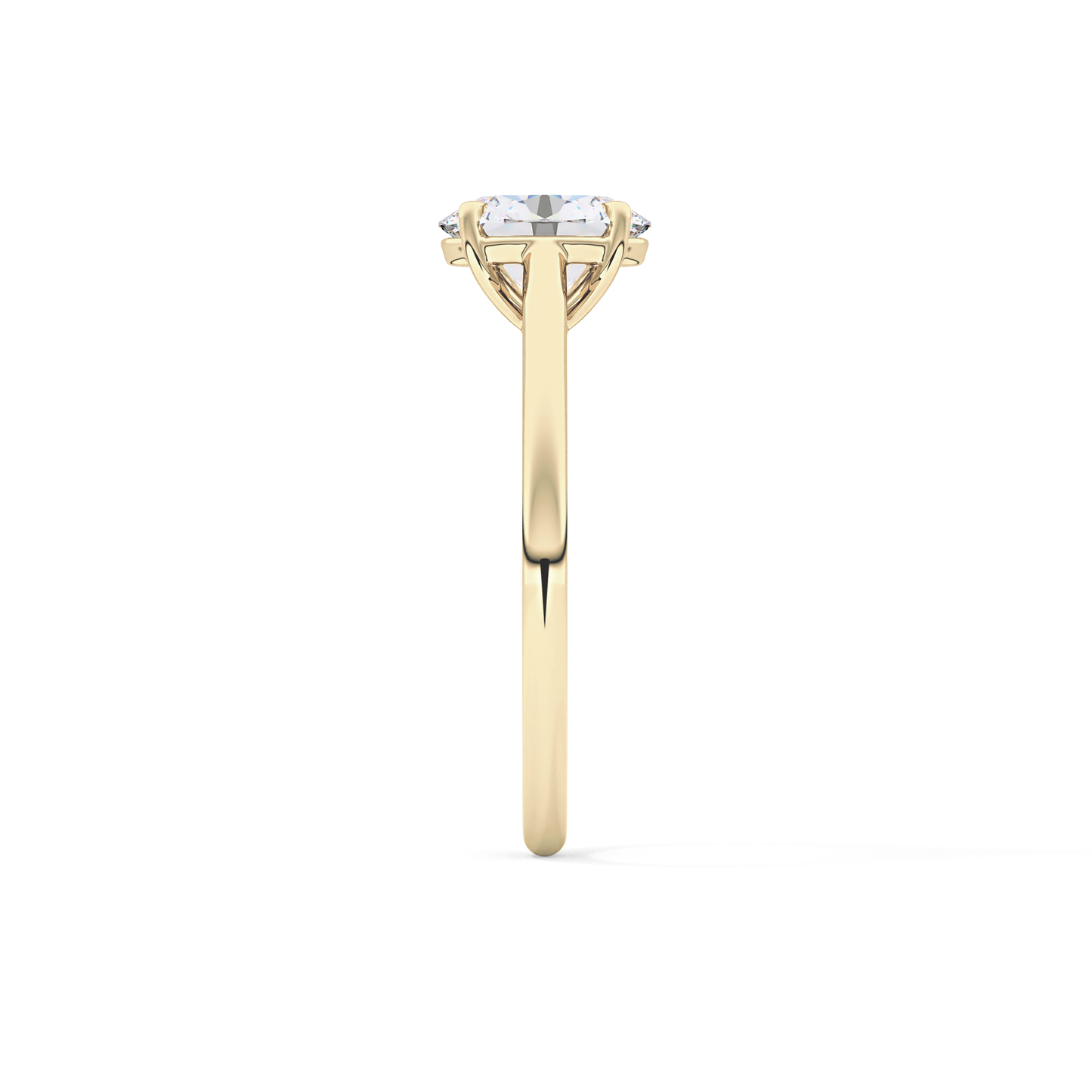 Oval Solitaire Cathedral Lab Grown Diamond Engagement Ring