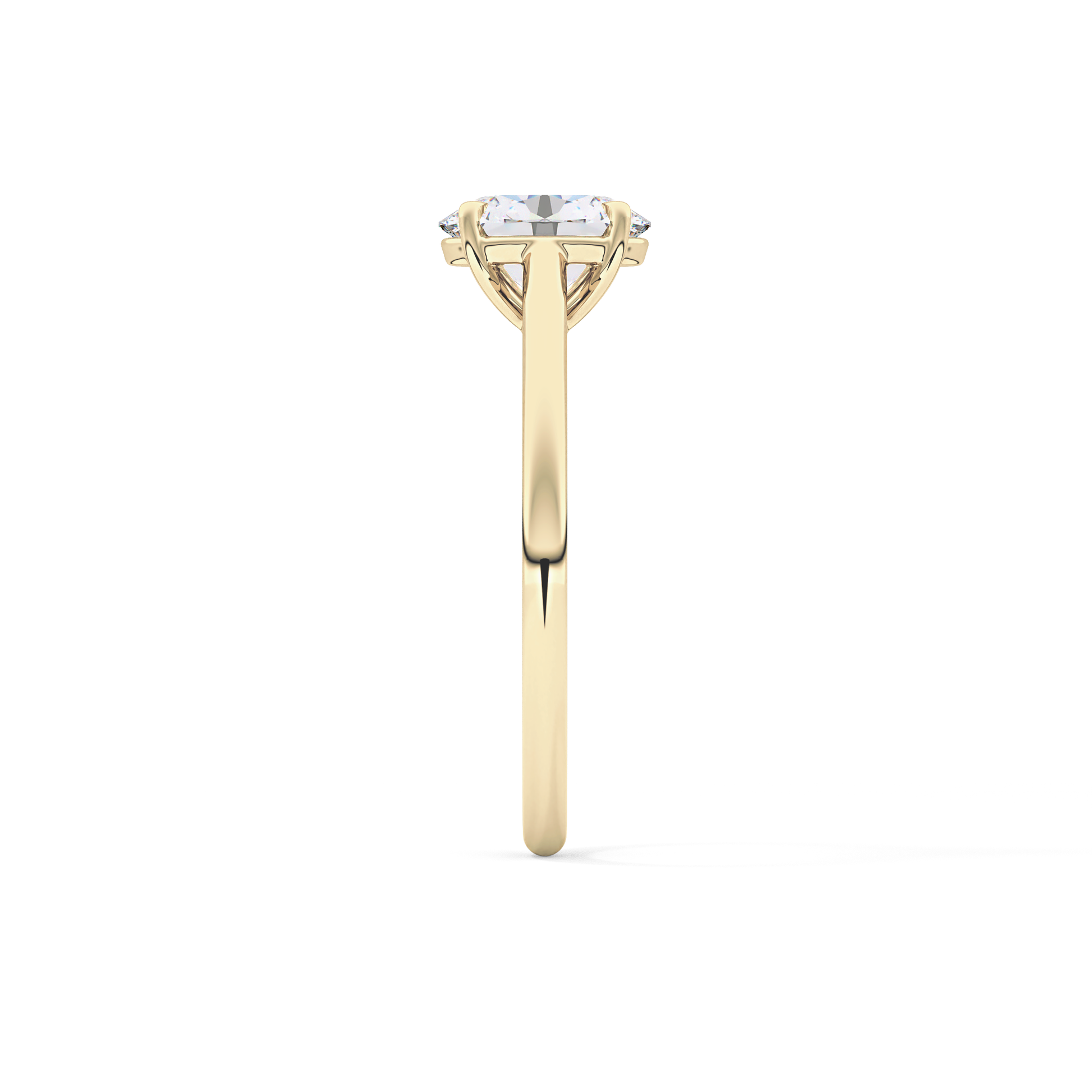 Oval Solitaire Cathedral Lab Grown Diamond Engagement Ring