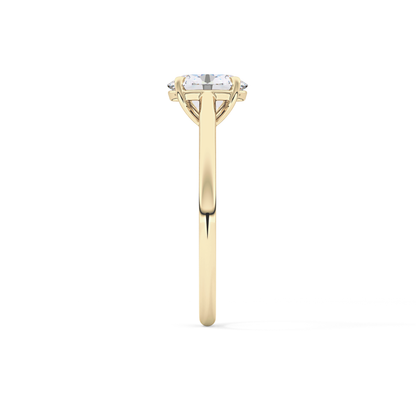 Oval Solitaire Cathedral Lab Grown Diamond Engagement Ring