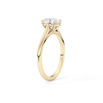 Oval Solitaire Cathedral Lab Grown Diamond Engagement Ring