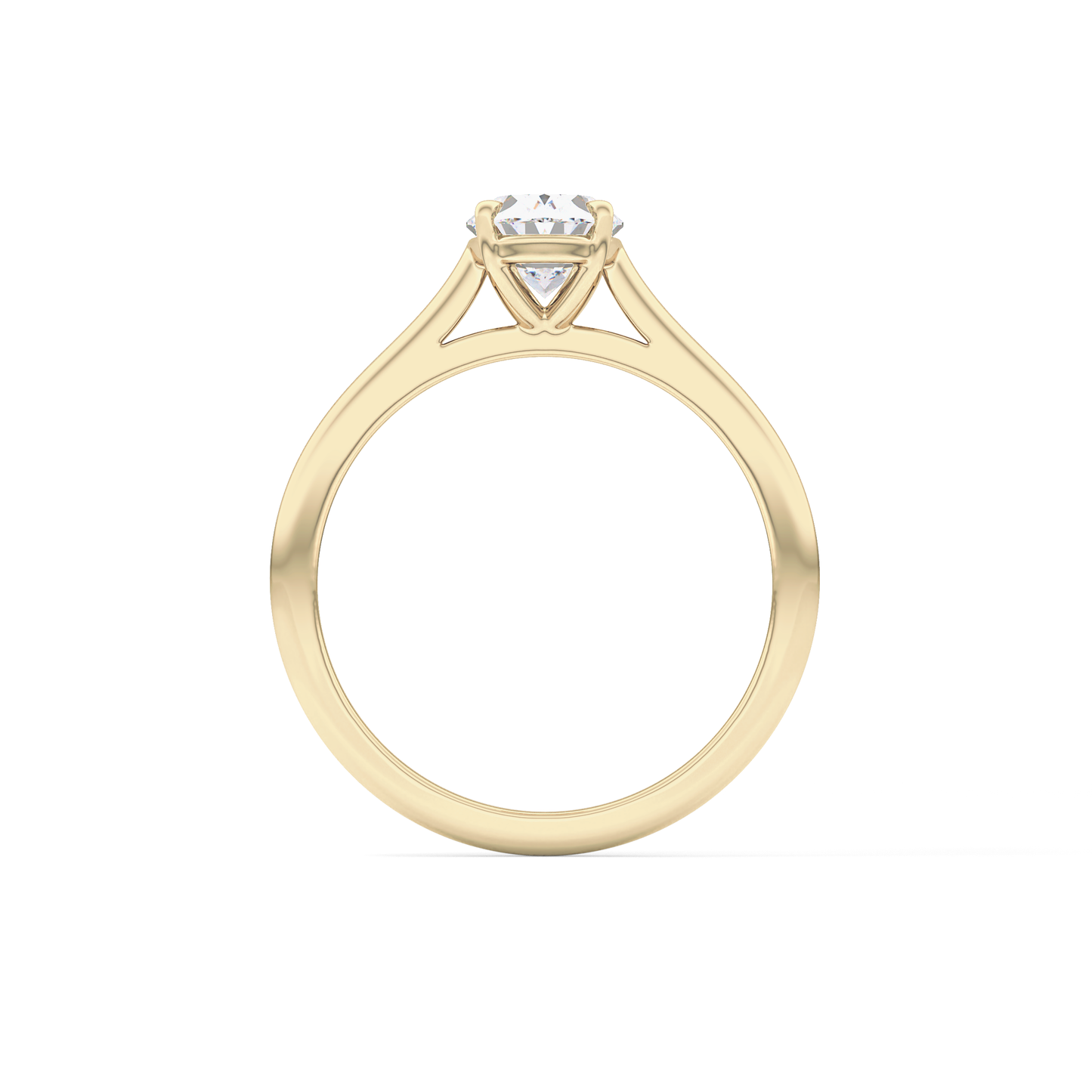 Oval Solitaire Cathedral Lab Grown Diamond Engagement Ring