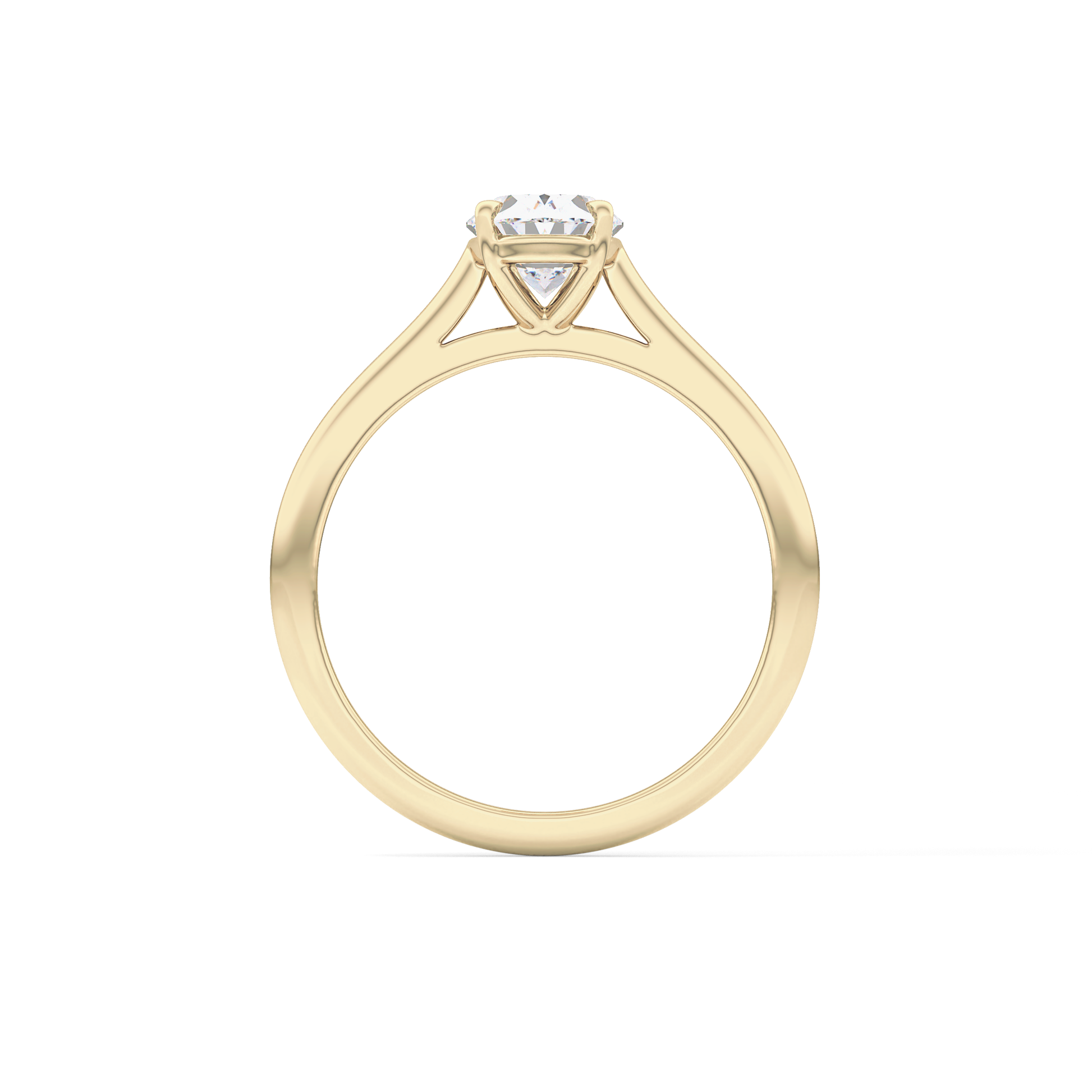 Oval Solitaire Cathedral Lab Grown Diamond Engagement Ring