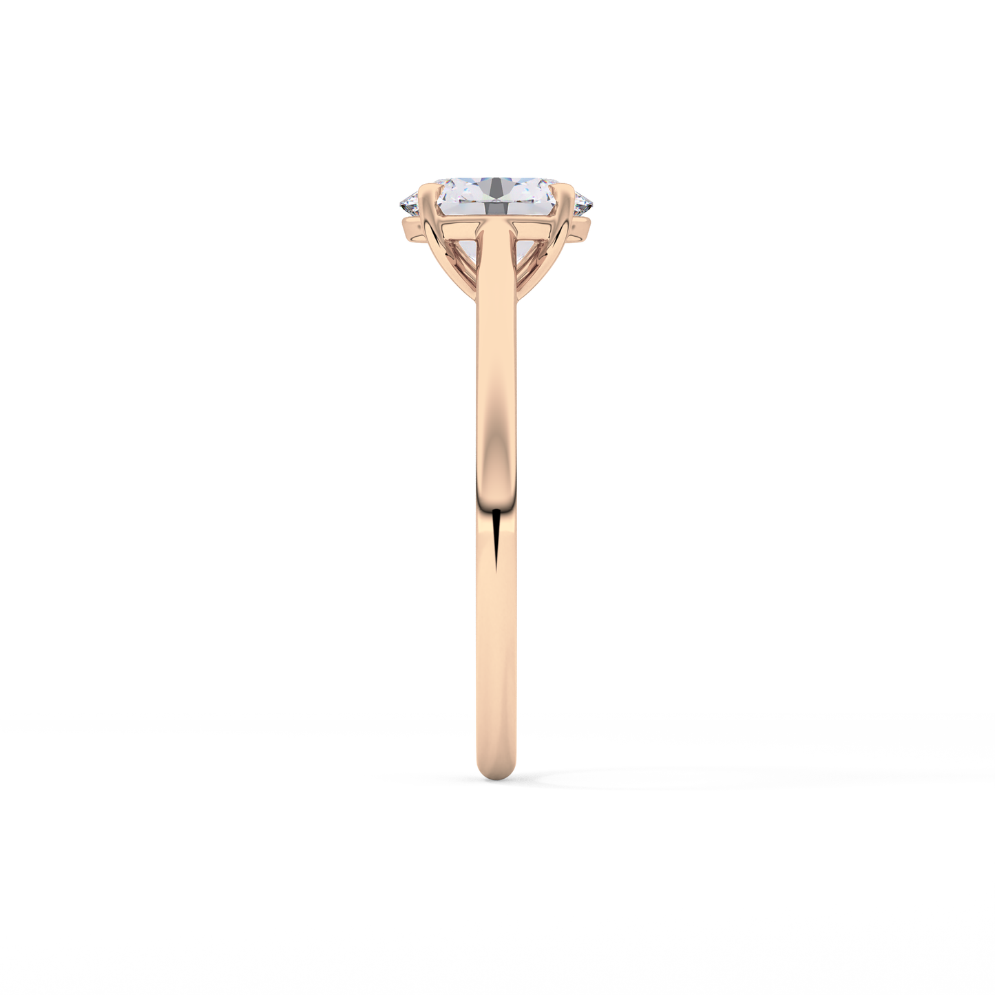 Oval Solitaire Cathedral Lab Grown Diamond Engagement Ring