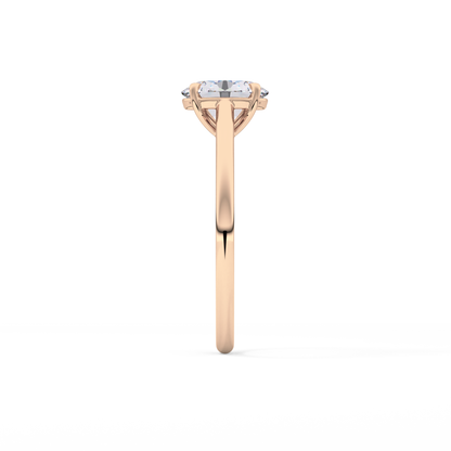 Oval Solitaire Cathedral Lab Grown Diamond Engagement Ring