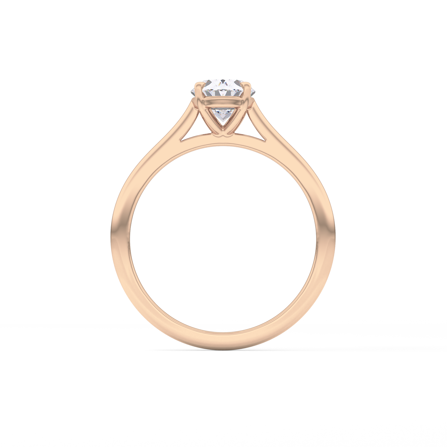 Oval Solitaire Cathedral Lab Grown Diamond Engagement Ring