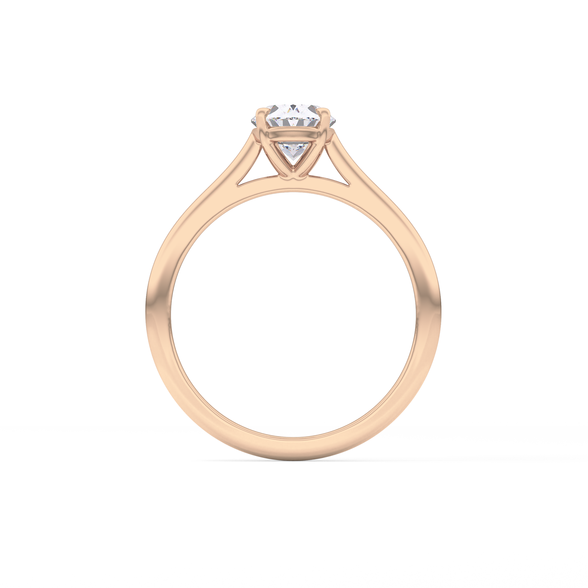 Oval Solitaire Cathedral Lab Grown Diamond Engagement Ring
