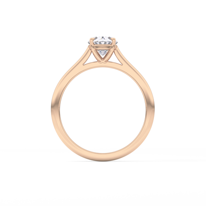 Oval Solitaire Cathedral Lab Grown Diamond Engagement Ring