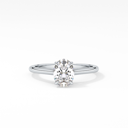 Oval Solitaire Cathedral Lab Grown Diamond Engagement Ring