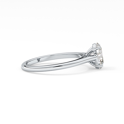 Oval Solitaire Cathedral Lab Grown Diamond Engagement Ring