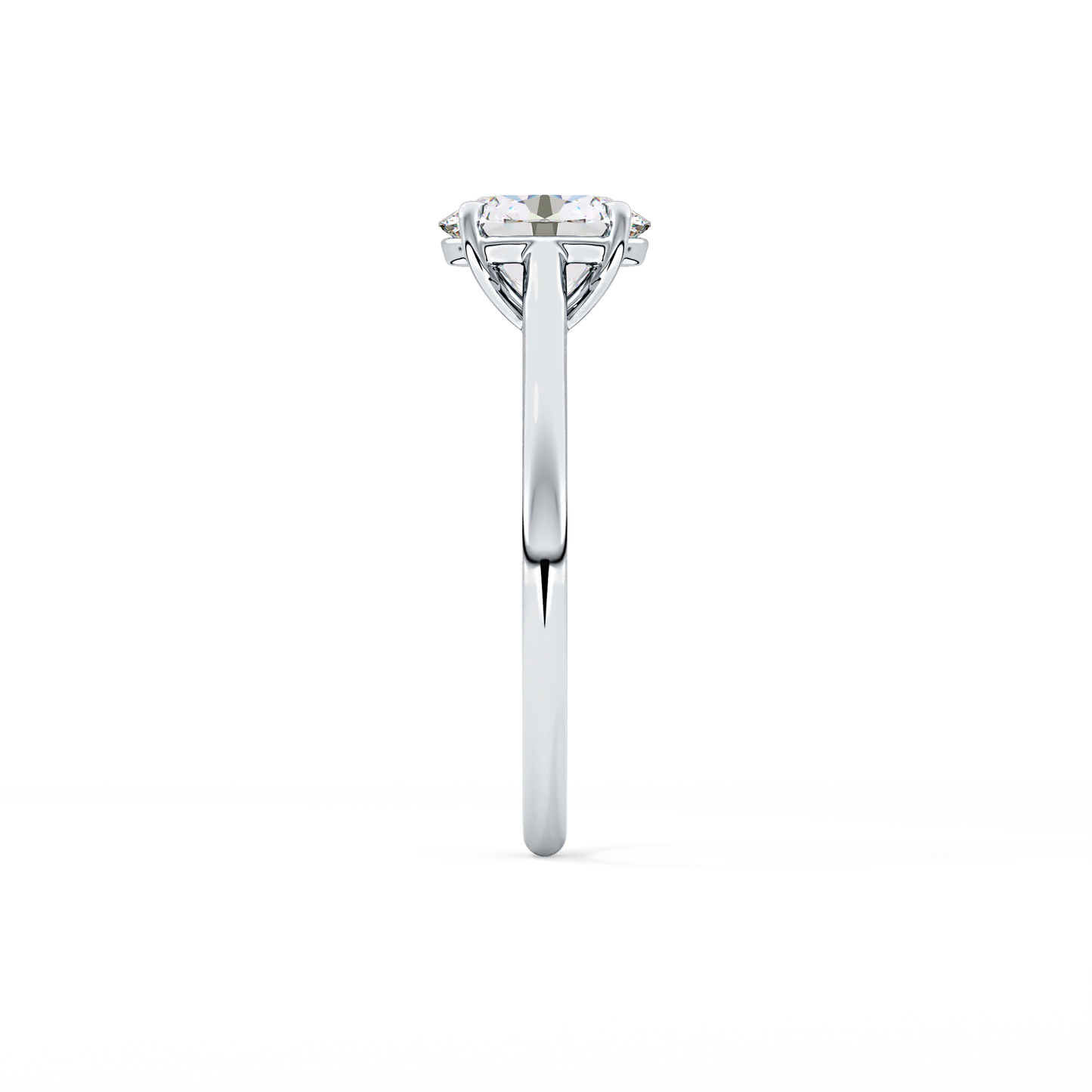 Oval Solitaire Cathedral Lab Grown Diamond Engagement Ring