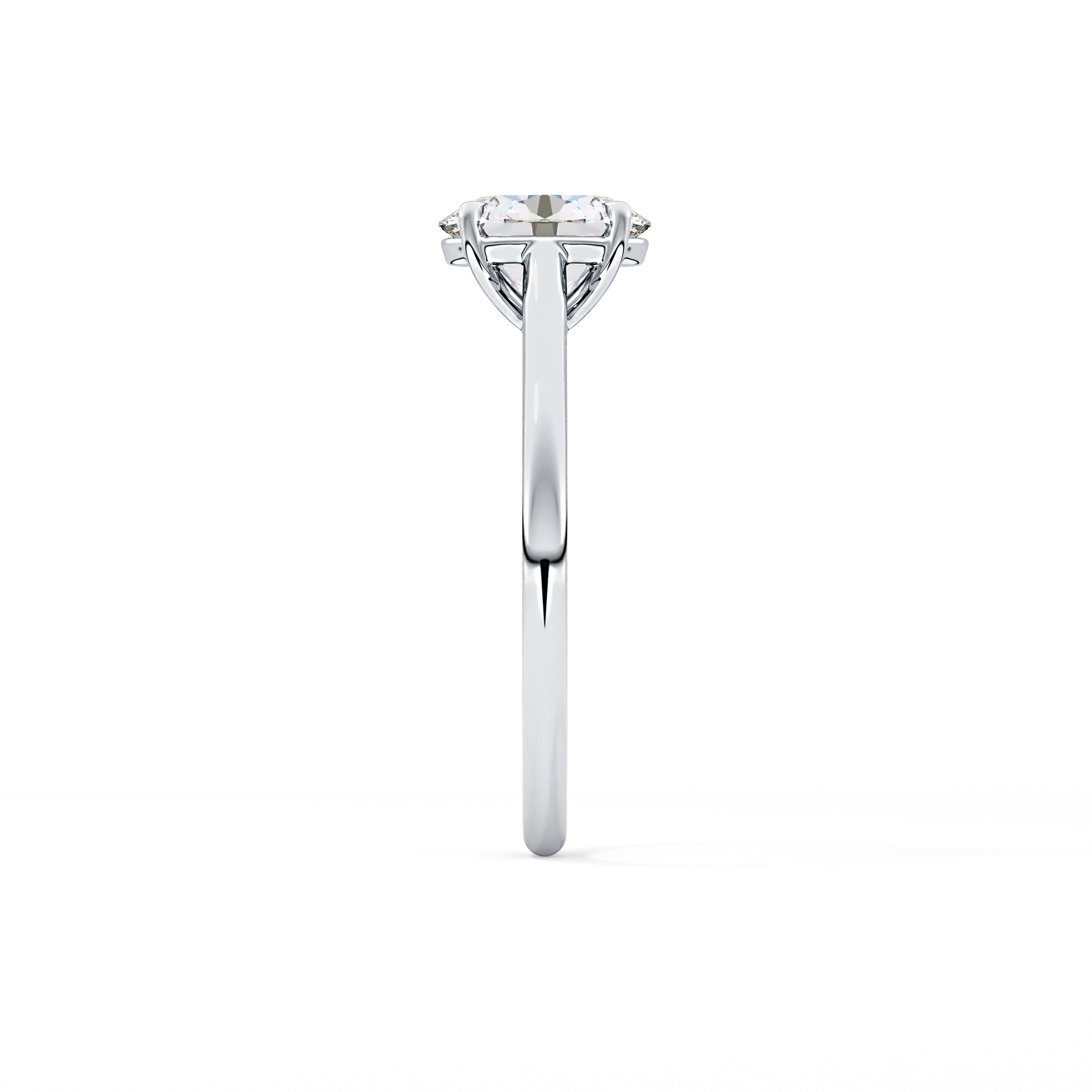 Oval Solitaire Cathedral Lab Grown Diamond Engagement Ring