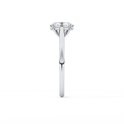 Oval Solitaire Cathedral Lab Grown Diamond Engagement Ring