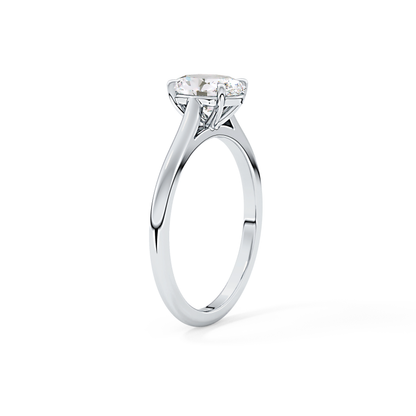Oval Solitaire Cathedral Lab Grown Diamond Engagement Ring