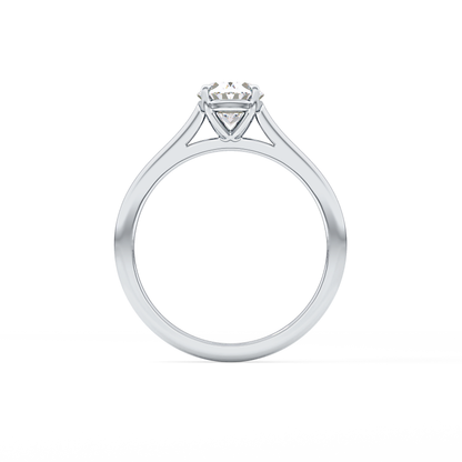 Oval Solitaire Cathedral Lab Grown Diamond Engagement Ring