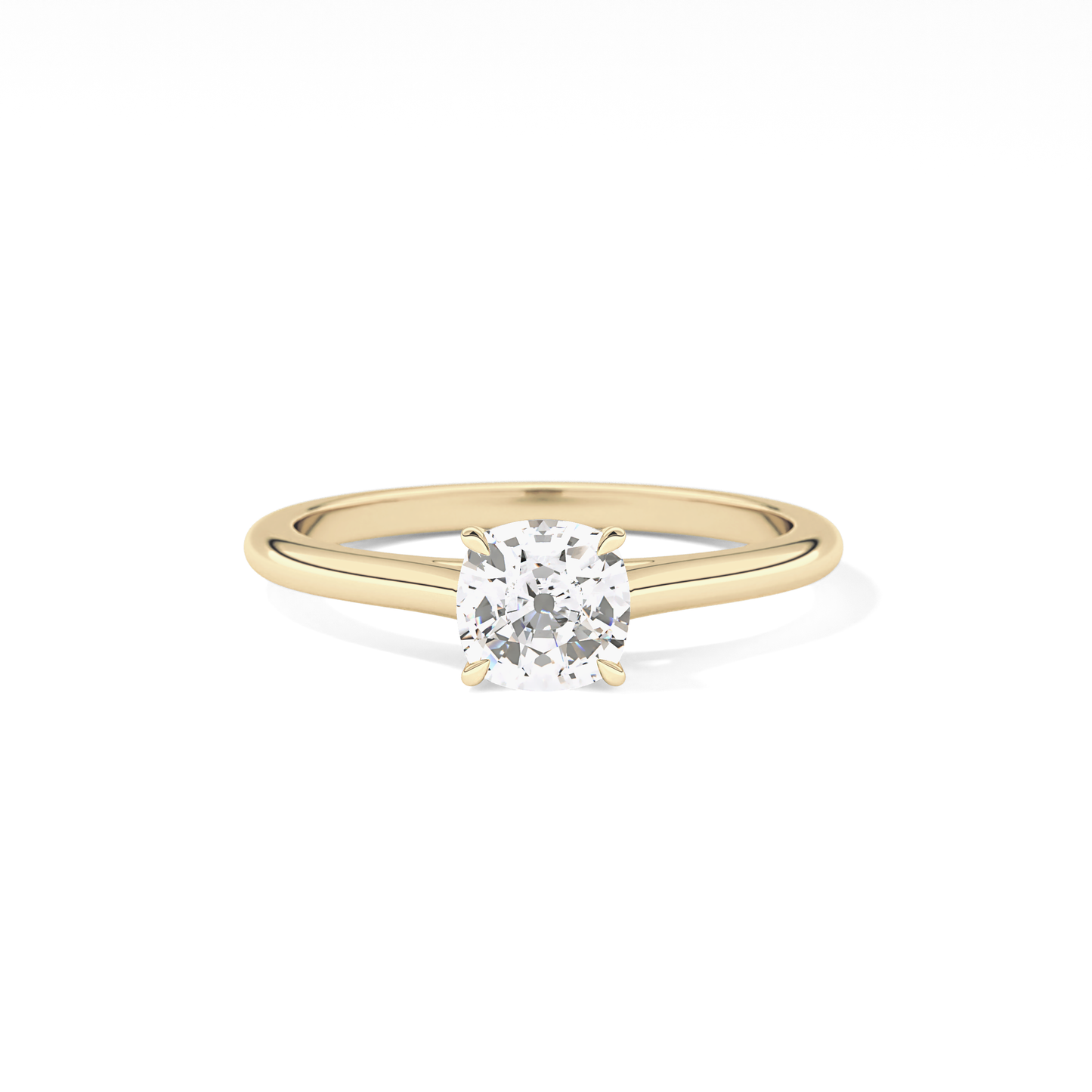 Cushion Solitaire Cathedral  Lab Grown Diamond Engagement Ring