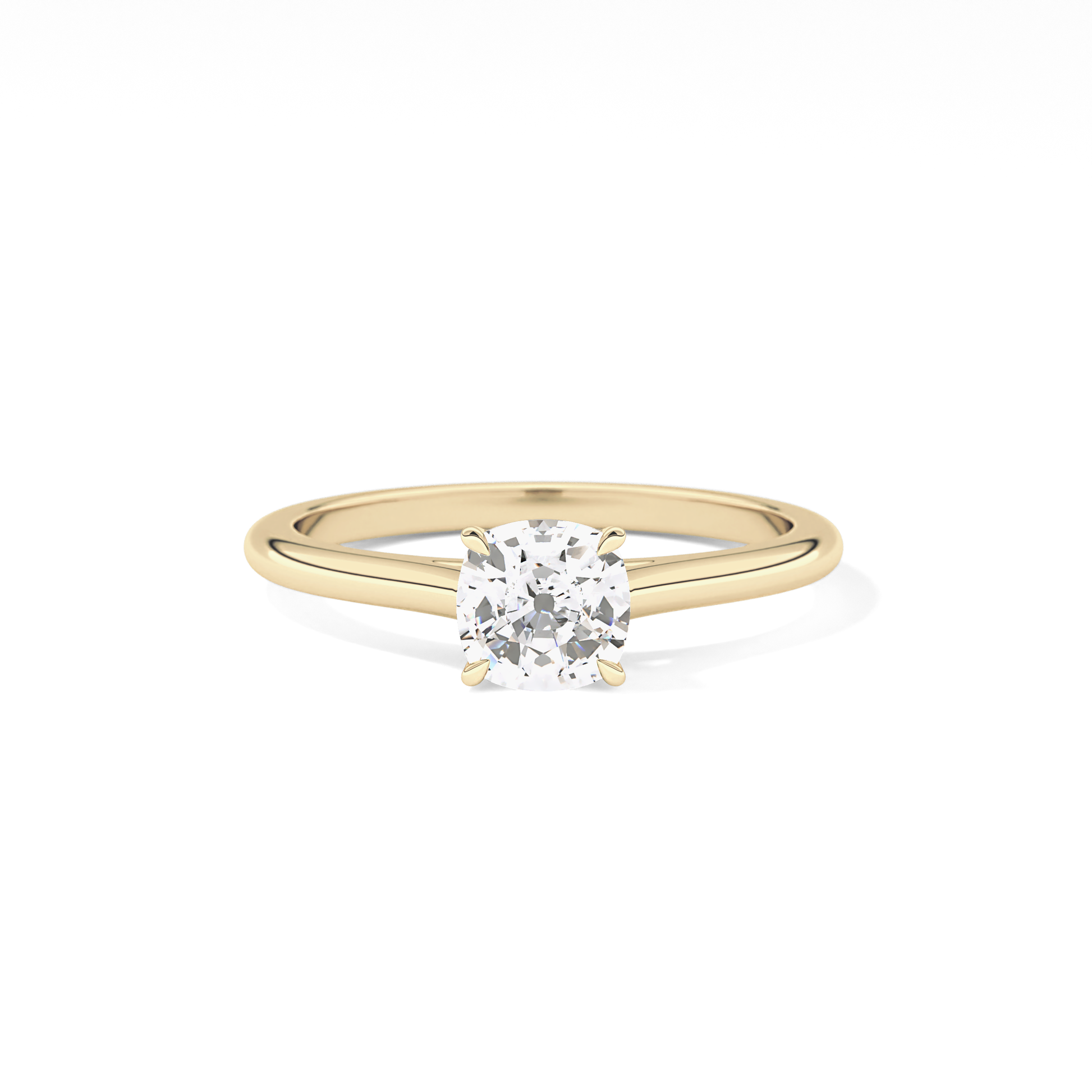 Cushion Solitaire Cathedral  Lab Grown Diamond Engagement Ring