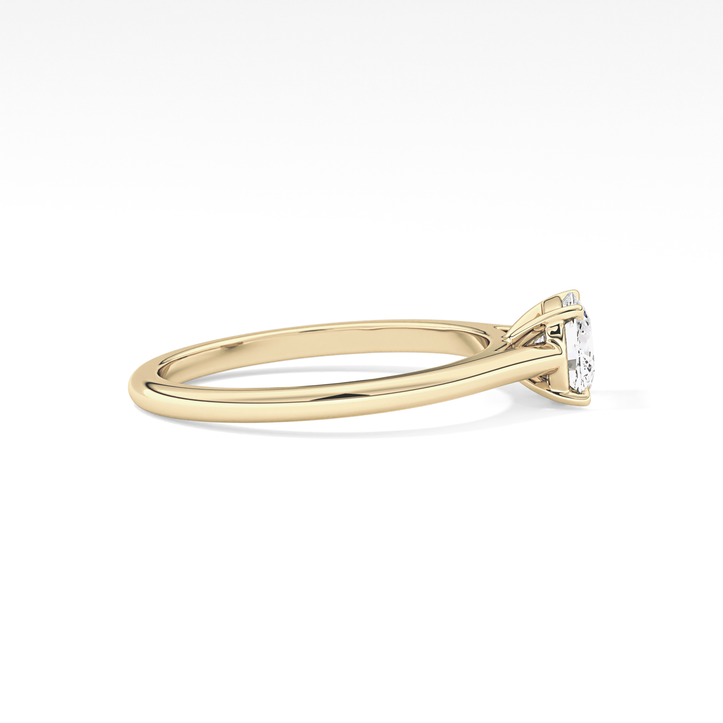 Cushion Solitaire Cathedral  Lab Grown Diamond Engagement Ring