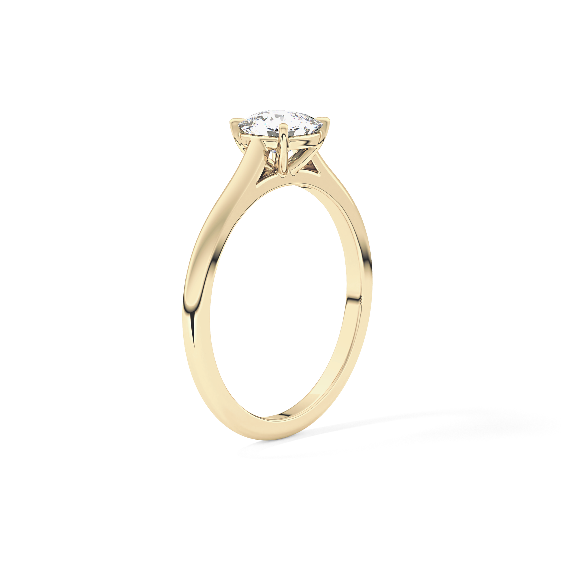 Cushion Solitaire Cathedral  Lab Grown Diamond Engagement Ring