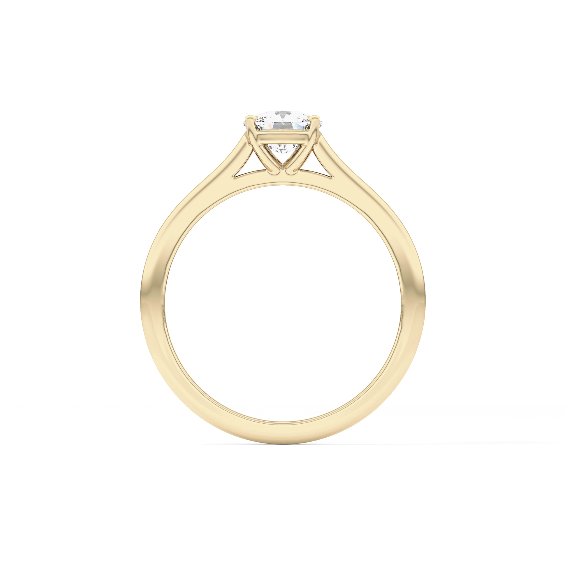 Cushion Solitaire Cathedral  Lab Grown Diamond Engagement Ring