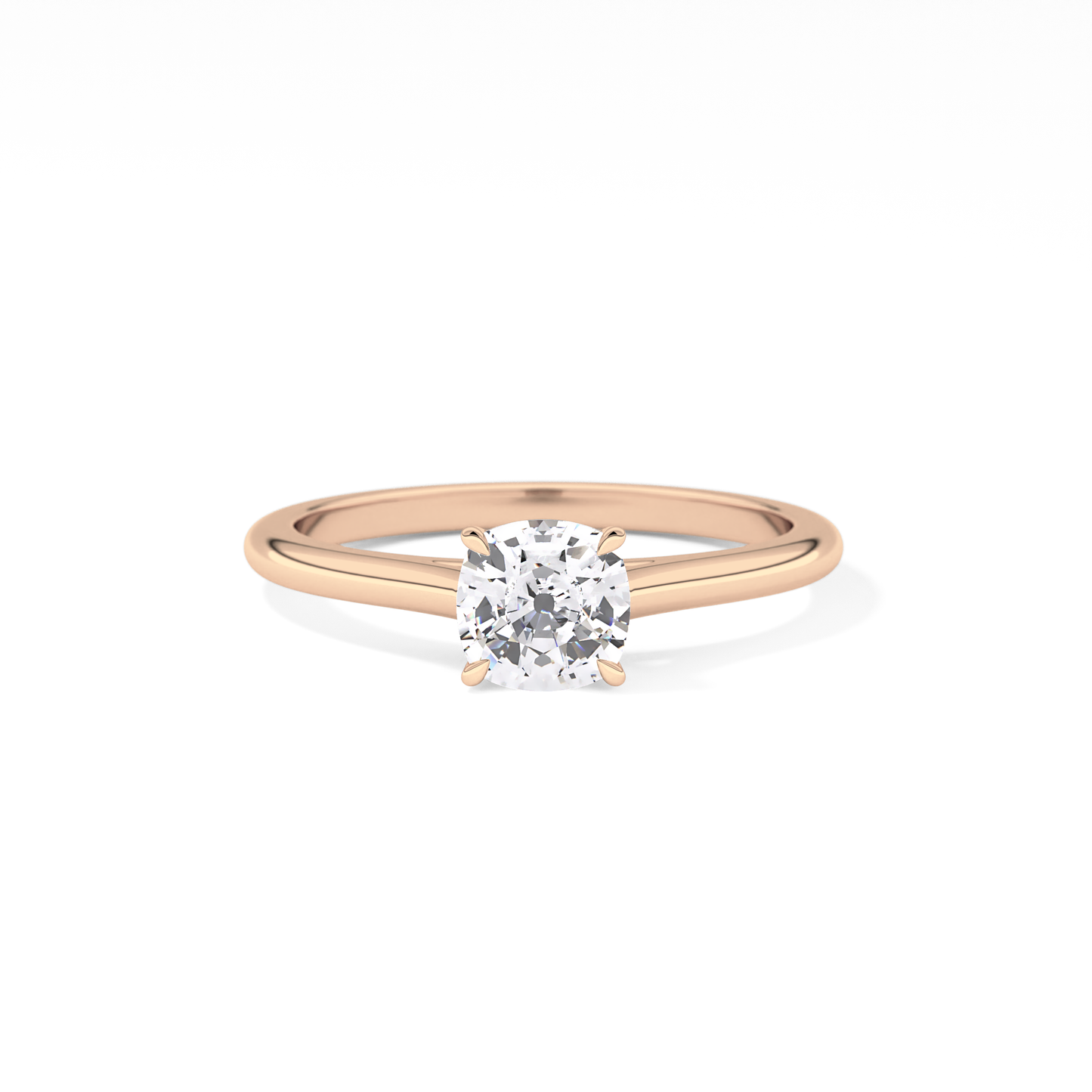 Cushion Solitaire Cathedral  Lab Grown Diamond Engagement Ring