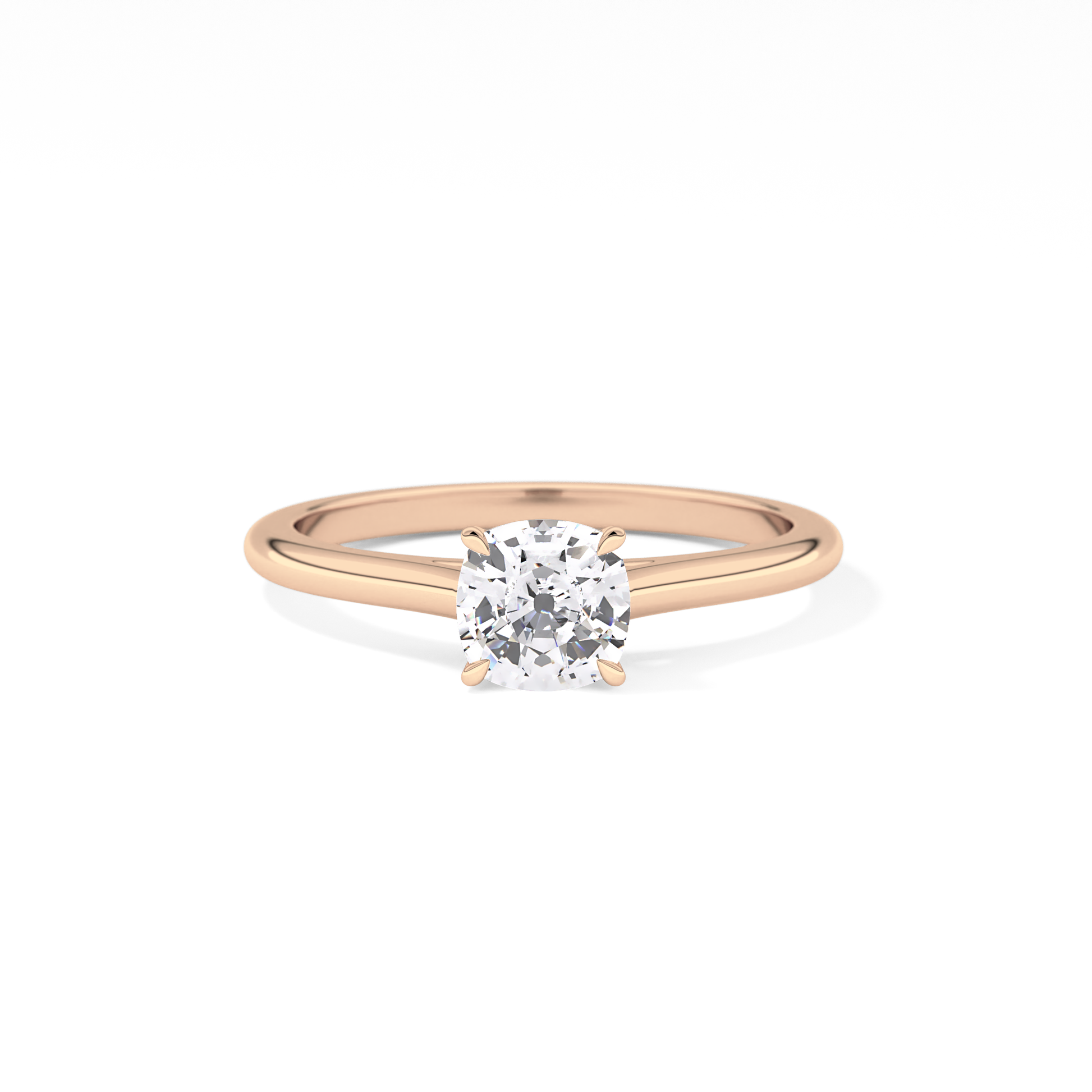 Cushion Solitaire Cathedral  Lab Grown Diamond Engagement Ring