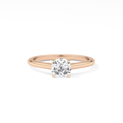 Cushion Solitaire Cathedral  Lab Grown Diamond Engagement Ring