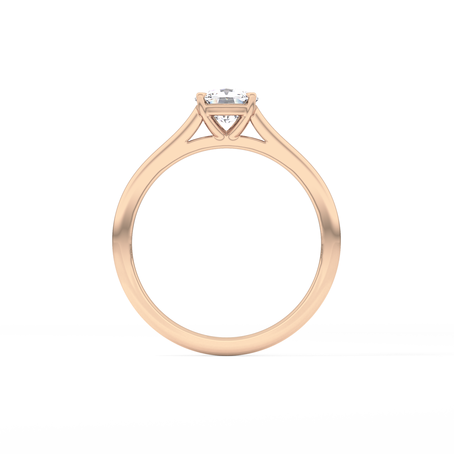 Cushion Solitaire Cathedral  Lab Grown Diamond Engagement Ring