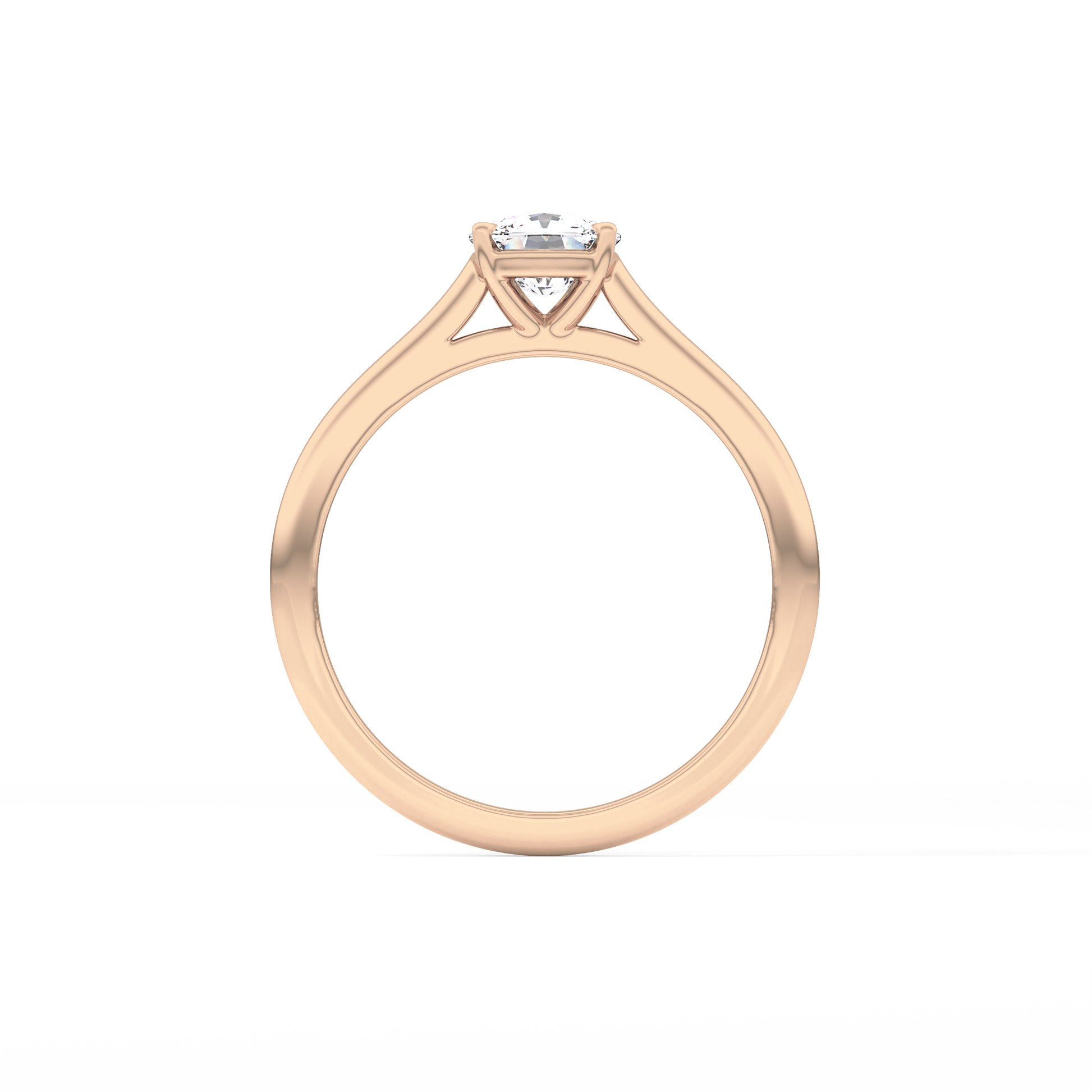 Cushion Solitaire Cathedral  Lab Grown Diamond Engagement Ring