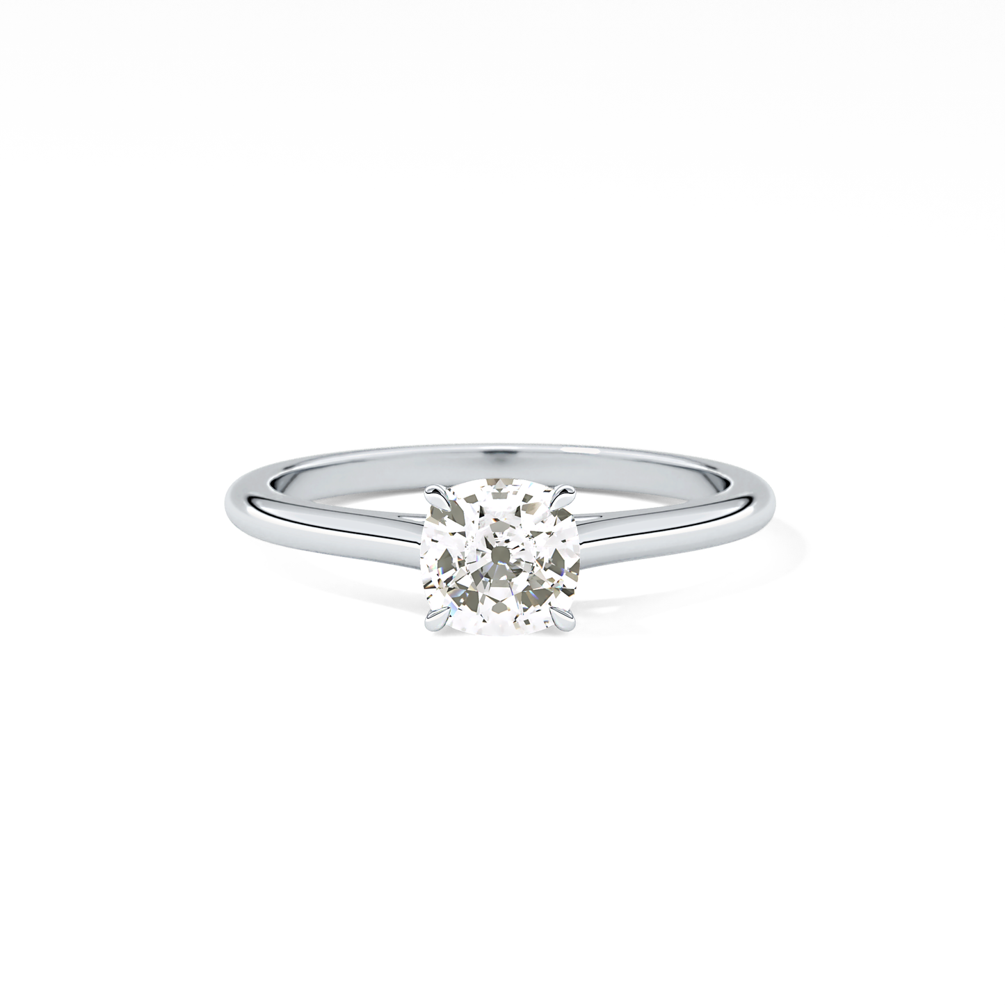 Cushion Solitaire Cathedral  Lab Grown Diamond Engagement Ring