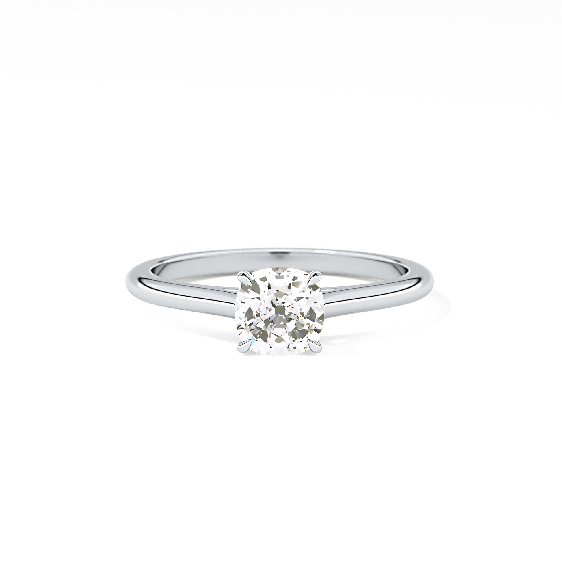 Cushion Solitaire Cathedral  Lab Grown Diamond Engagement Ring