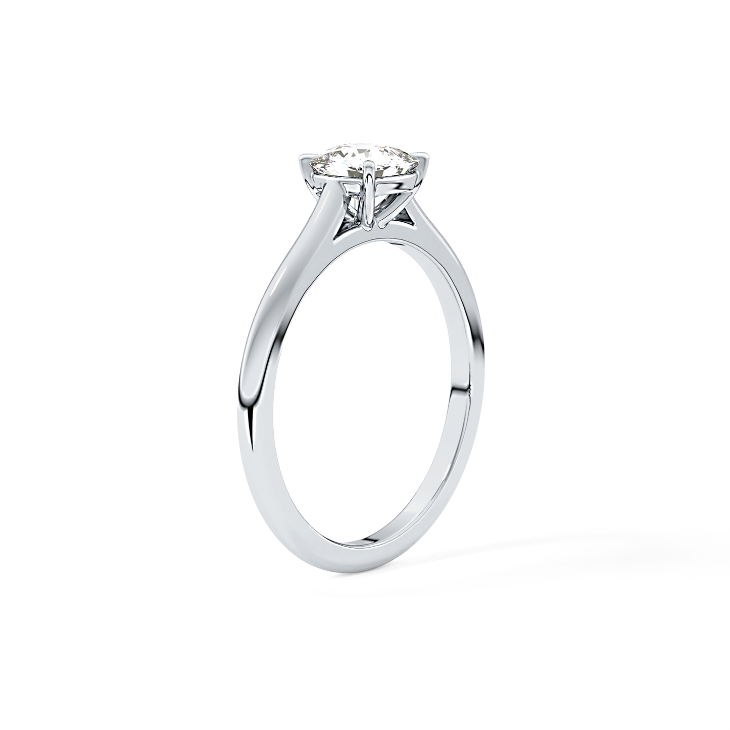 Cushion Solitaire Cathedral  Lab Grown Diamond Engagement Ring
